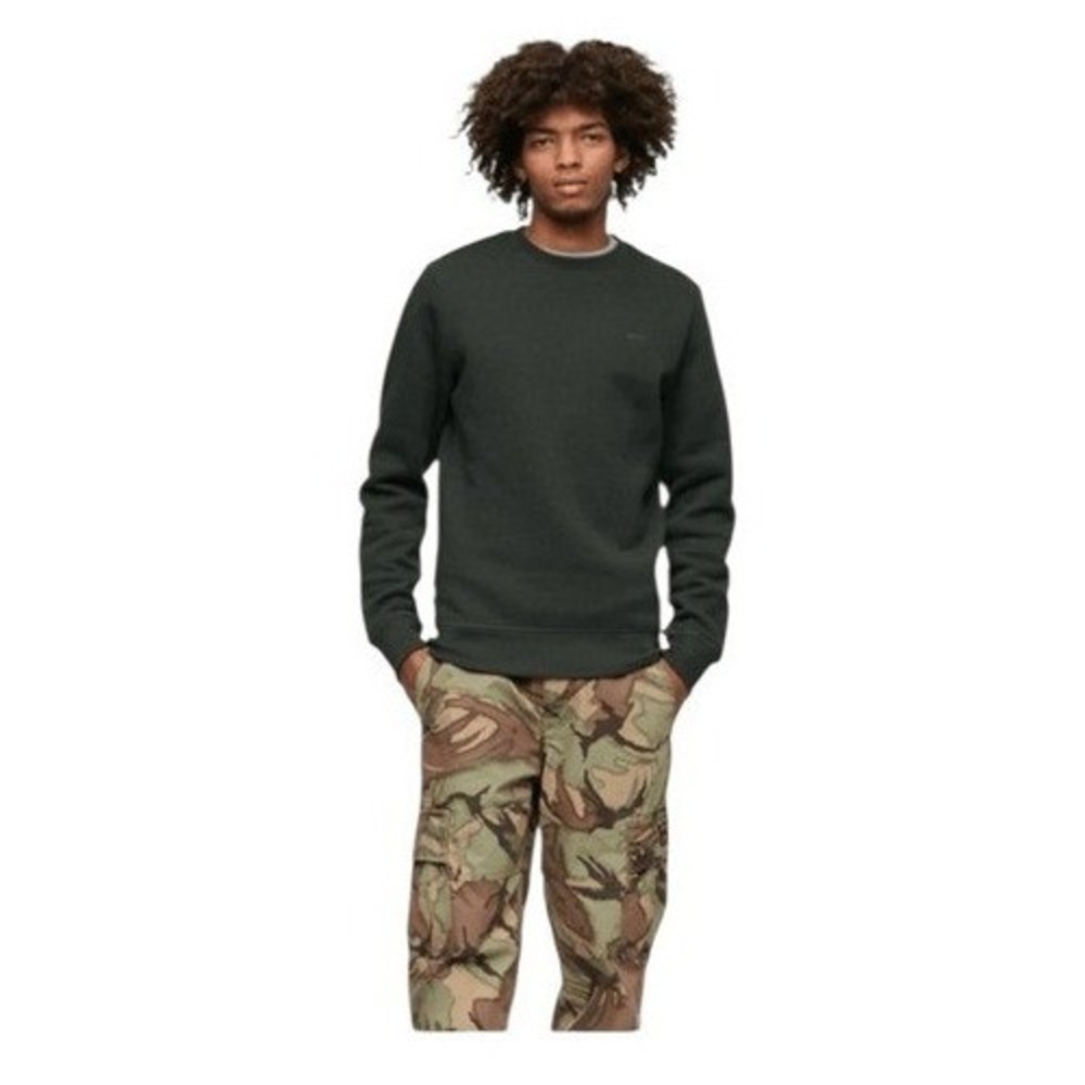 Superdry Essential Logo Crew Sweatshirt Dark Olive Green Marl Crewneck 2XL‎